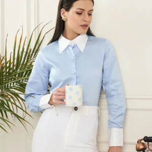 Light blue and white formal shirt